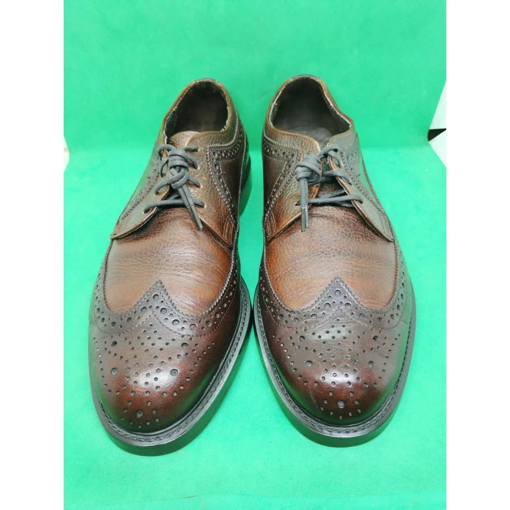 Vintage Dexter USA Mens Brown Leather Wingtip Oxford Dress Shoes Size 11.5 M